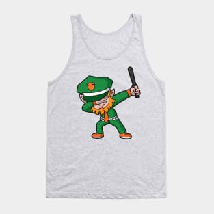 Dabbing Leprechaun Police Officer Irish St Patricks Day Tank Top